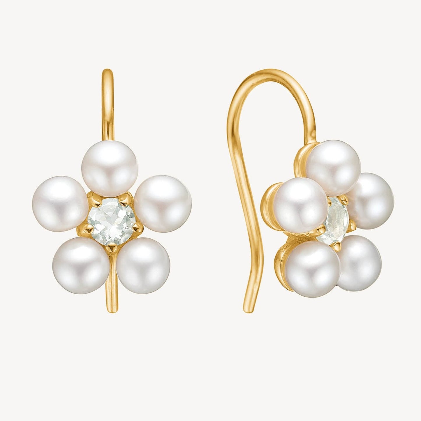 Flower earrings(プラシオライト/パール):ピアス/ペア販売