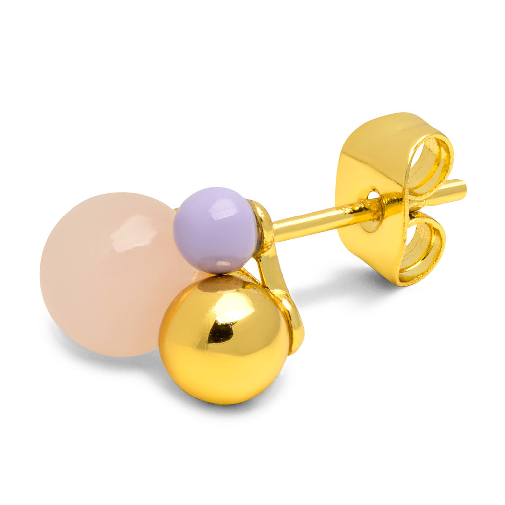 Bouquet Rose Quartz earring:ピアス/1個販売