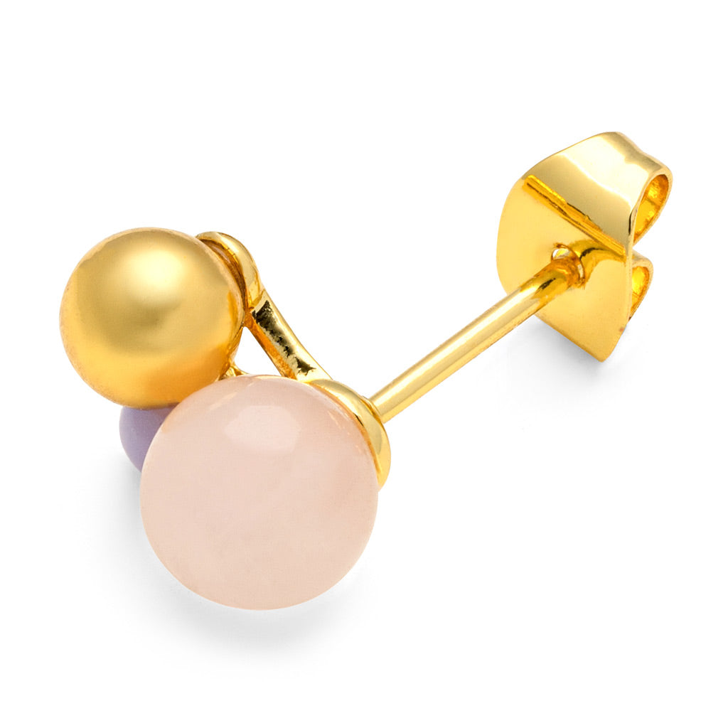 Bouquet Rose Quartz earring:ピアス/1個販売