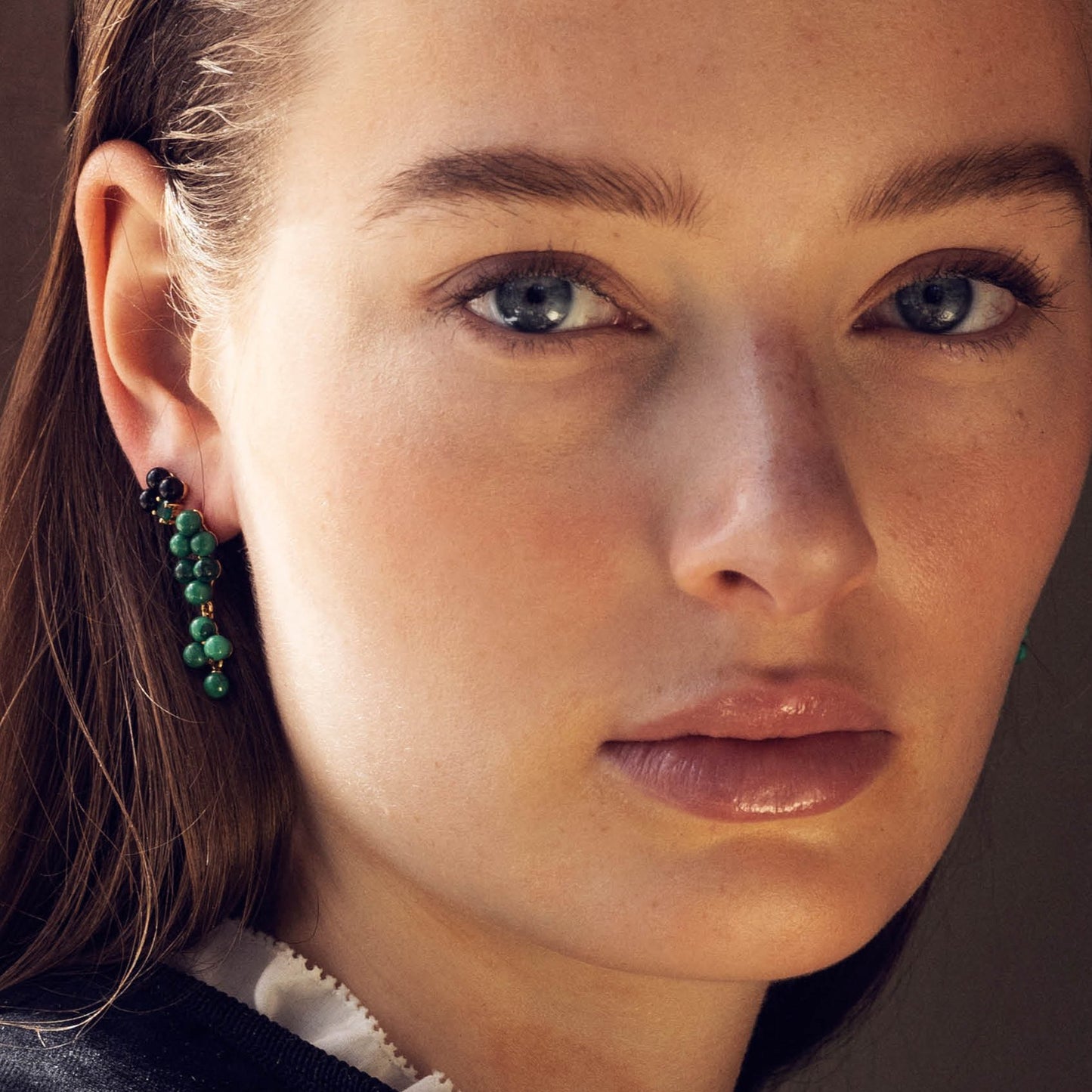 Midnight ear studs(マラカイト):ピアス/ペア販売