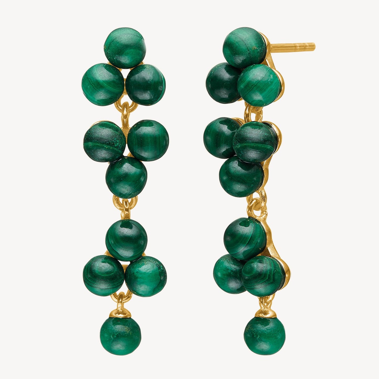 Midnight ear studs(マラカイト):ピアス/ペア販売