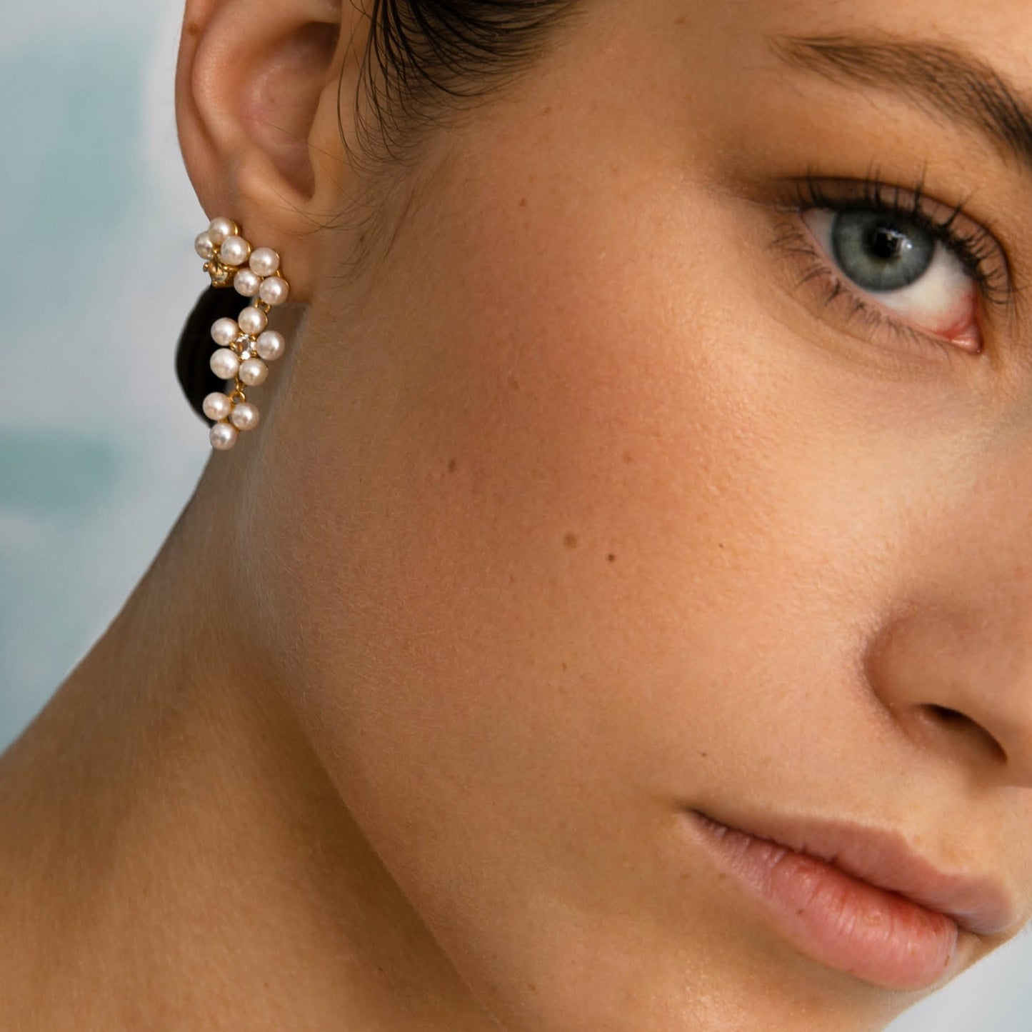 Reef ear studs(パール/プラシオライト):ピアス/ペア販売