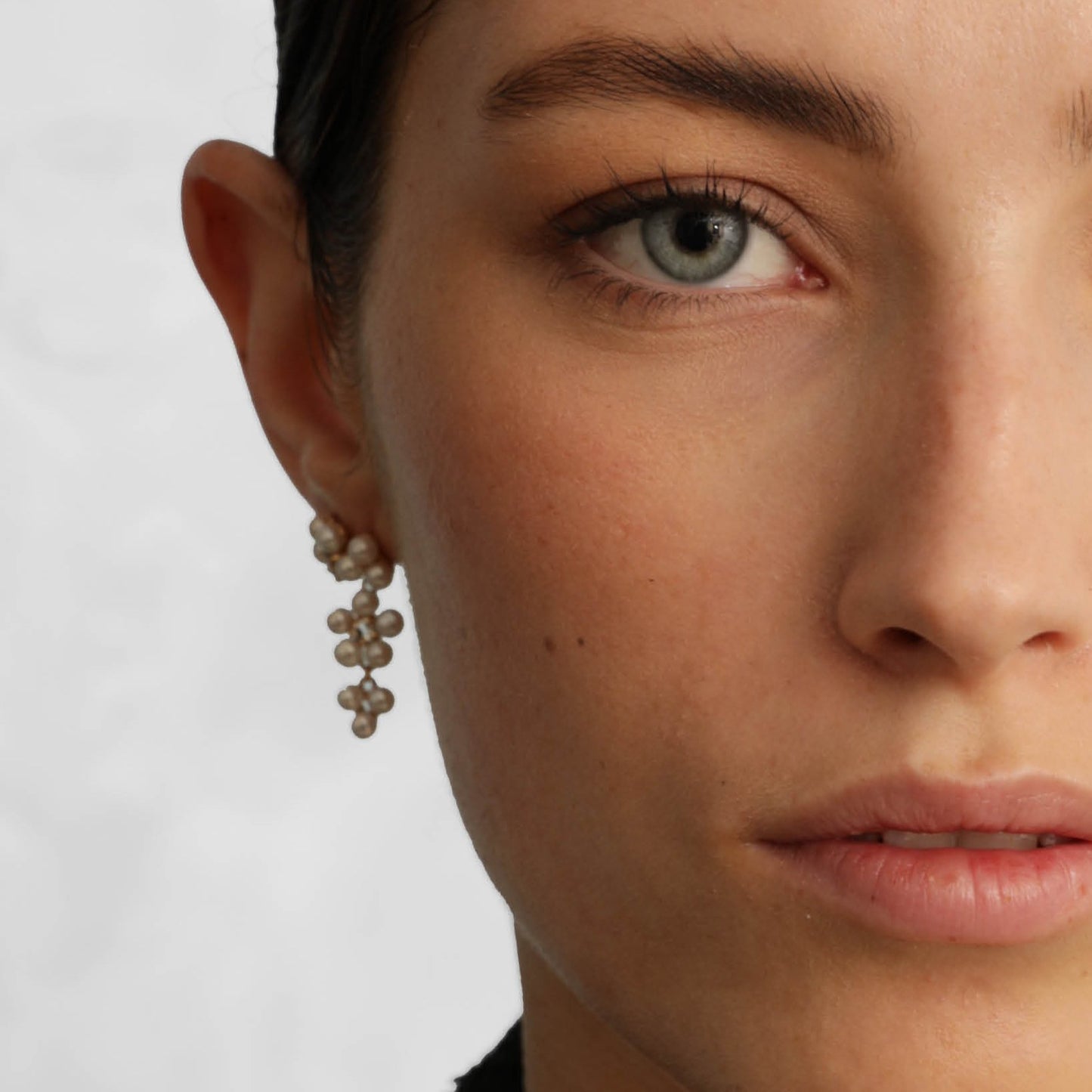 Reef ear studs(パール/プラシオライト):ピアス/ペア販売