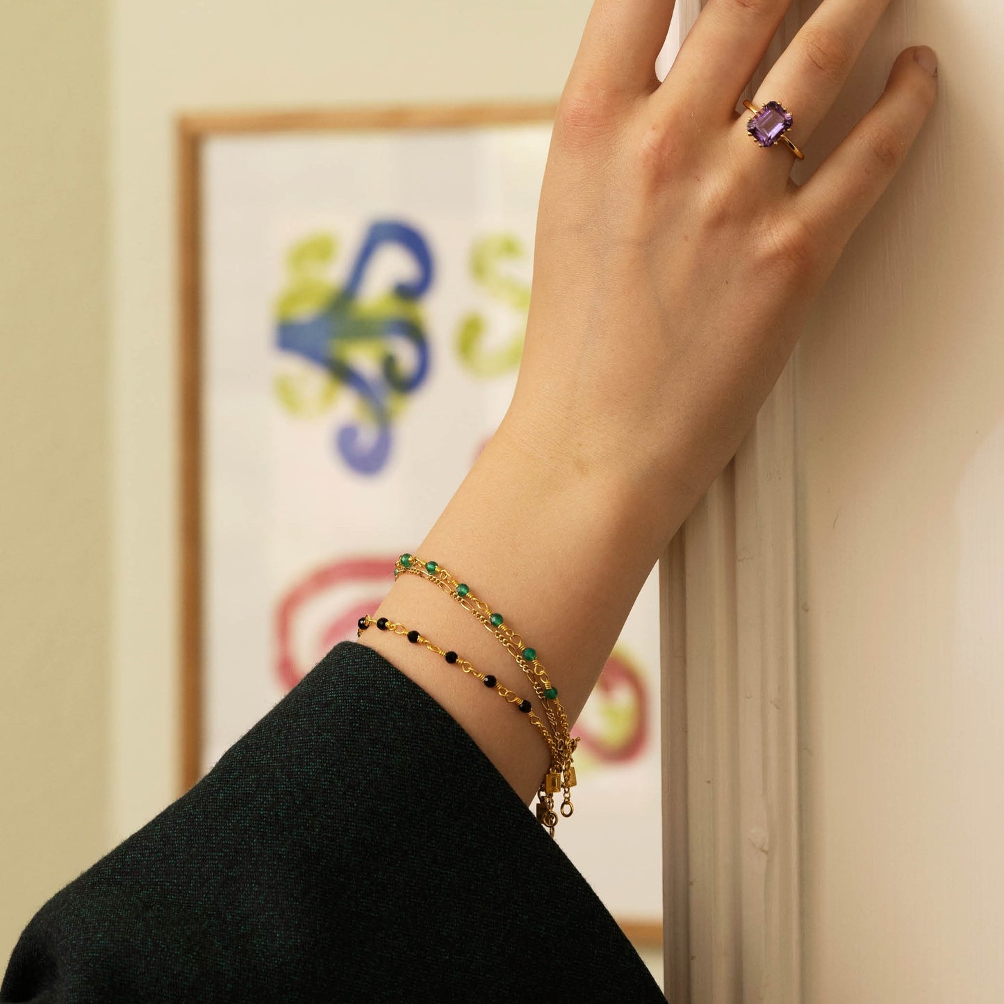 Saga bracelet(グリーンアゲート):ブレスレット