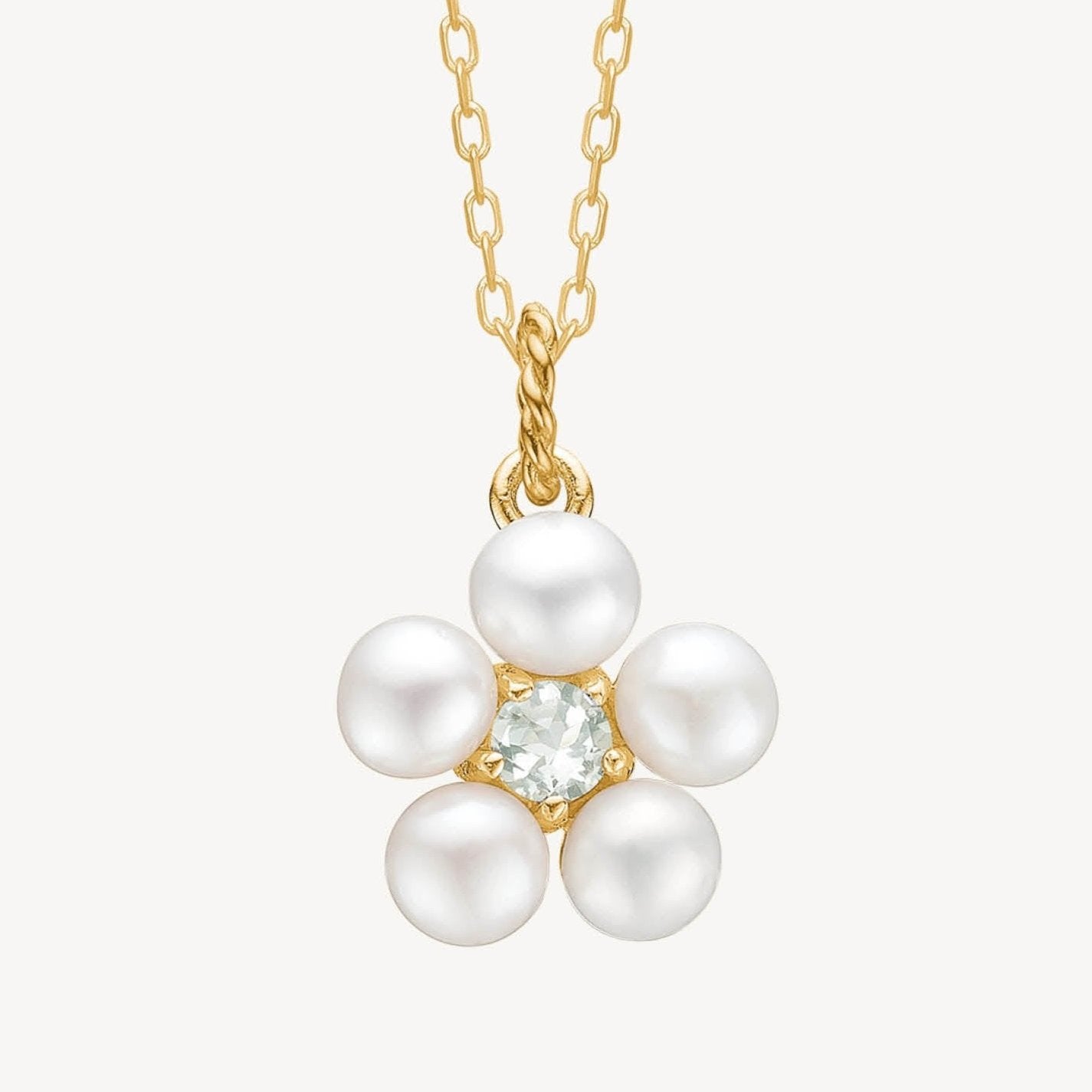 Flower pendant（パール/プラシオライト）：ペンダント