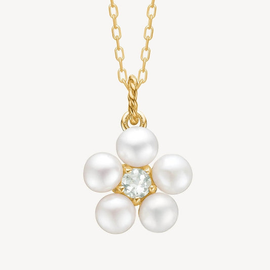Flower pendant（パール/プラシオライト）：ペンダント