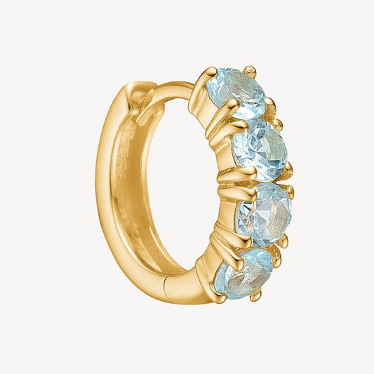 GEM hoop（ブルートパーズ）：ピアス/1個販売