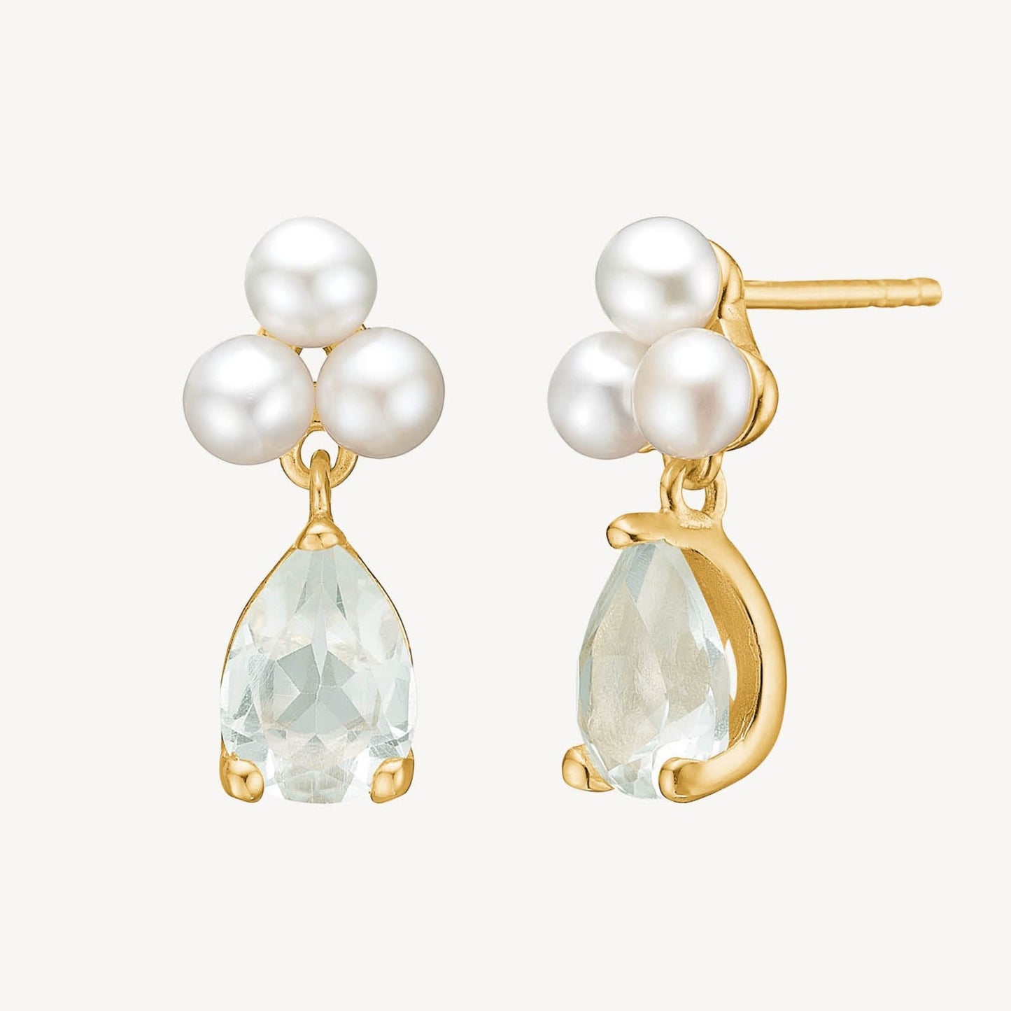Marina ear studs（パール/プラシオライト）:ピアス/ペア販売